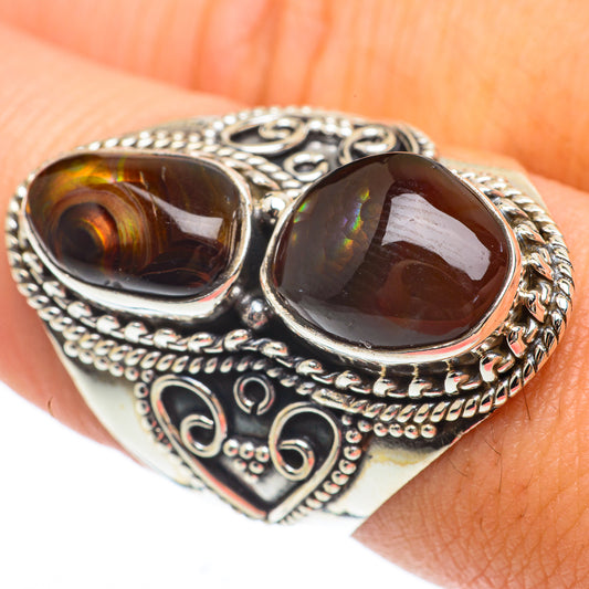 Mexican Fire Agate Rings handcrafted by Ana Silver Co - RING64868