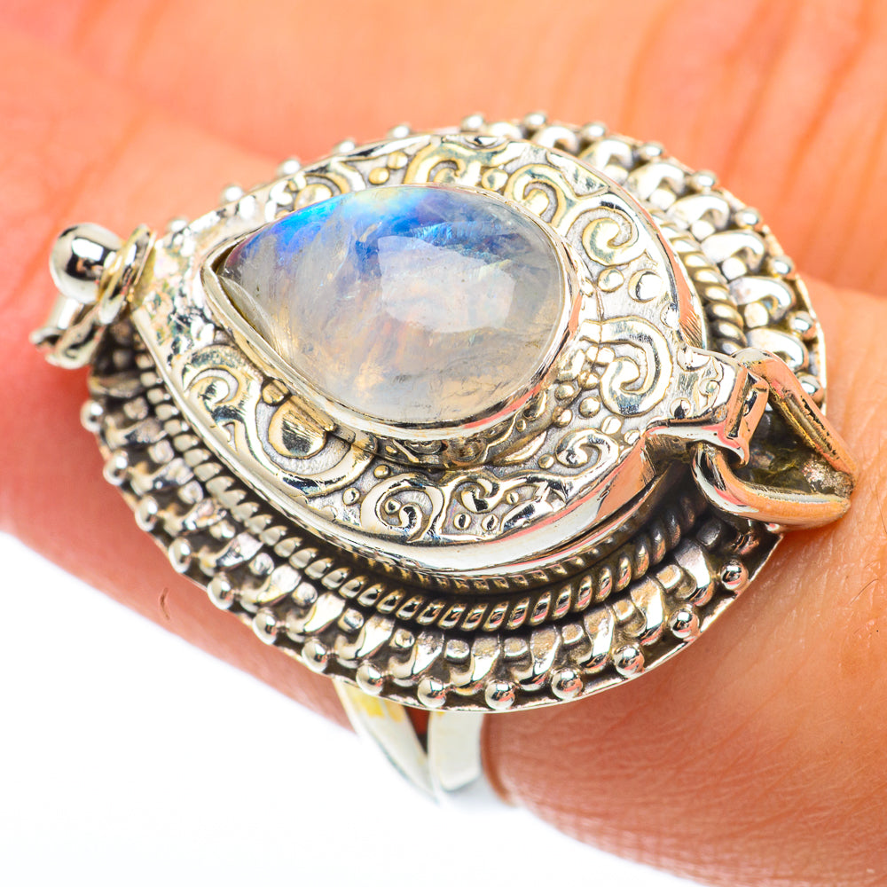 Rainbow Moonstone Rings handcrafted by Ana Silver Co - RING64879