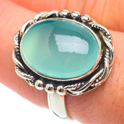 Aqua Chalcedony Rings handcrafted by Ana Silver Co - RING64886