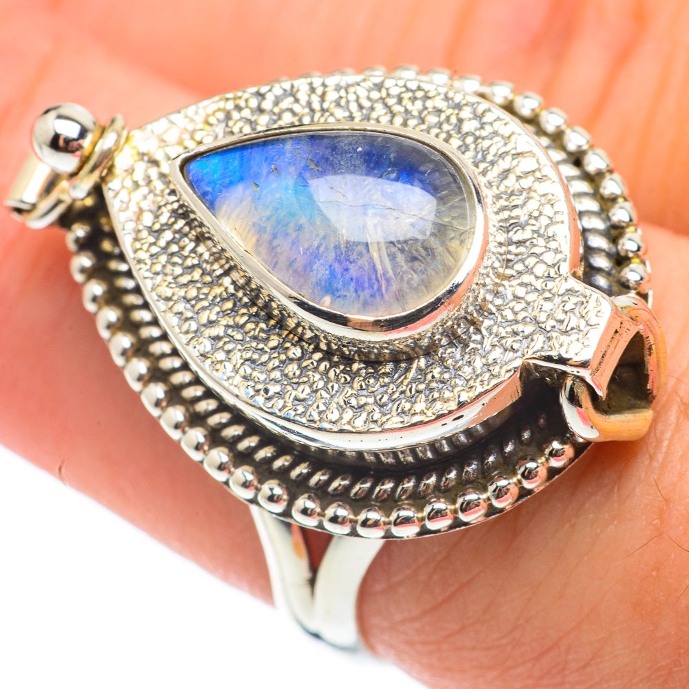 Rainbow Moonstone Rings handcrafted by Ana Silver Co - RING64903