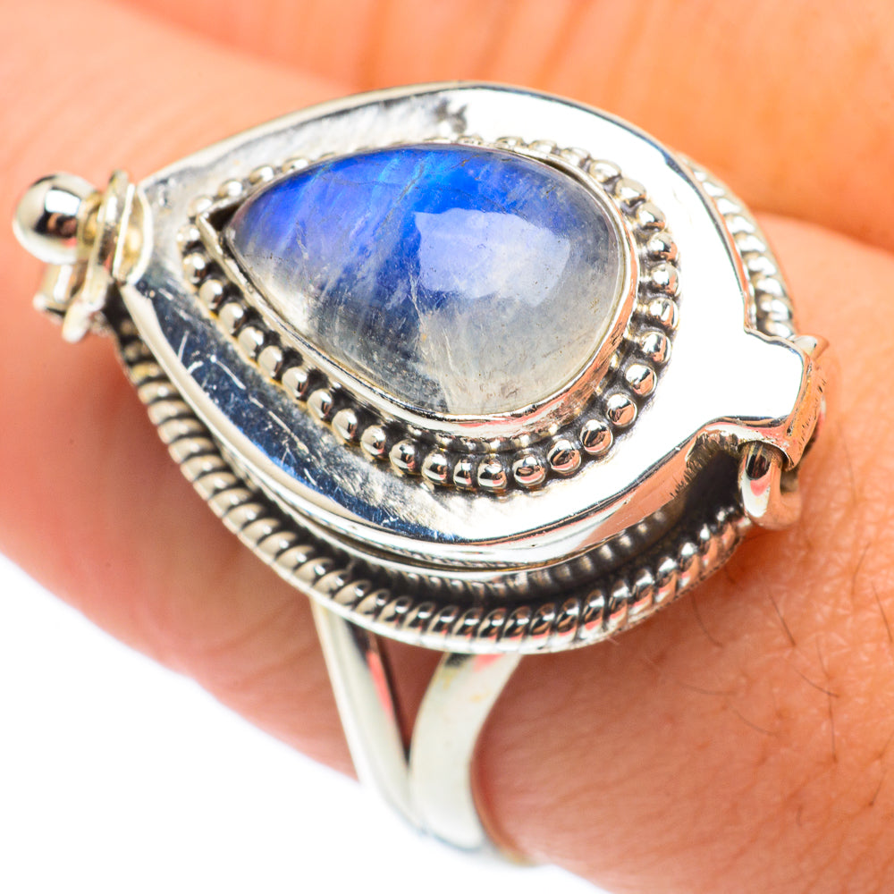Rainbow Moonstone Rings handcrafted by Ana Silver Co - RING64928