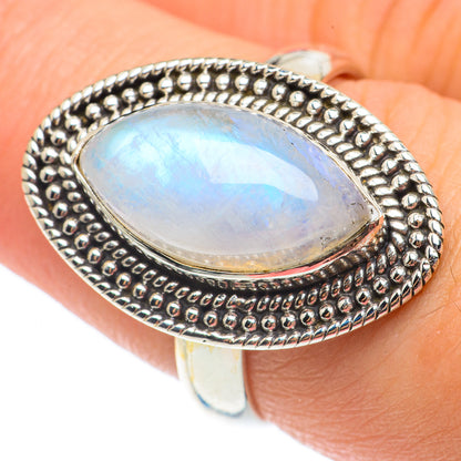 Rainbow Moonstone Rings handcrafted by Ana Silver Co - RING64953