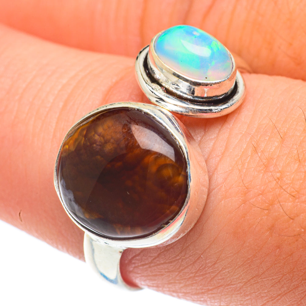 Mexican Fire Agate Rings handcrafted by Ana Silver Co - RING64957