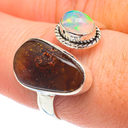 Mexican Fire Agate Rings handcrafted by Ana Silver Co - RING65039