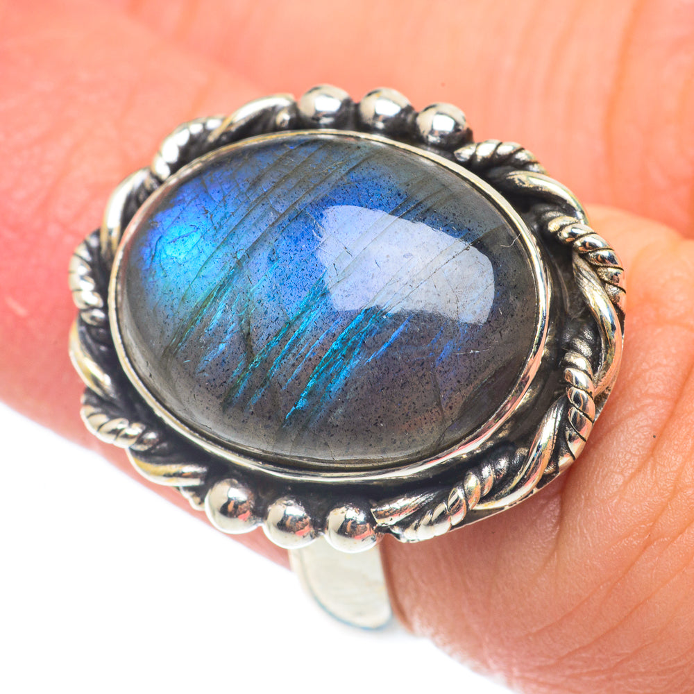 Labradorite Rings handcrafted by Ana Silver Co - RING65042
