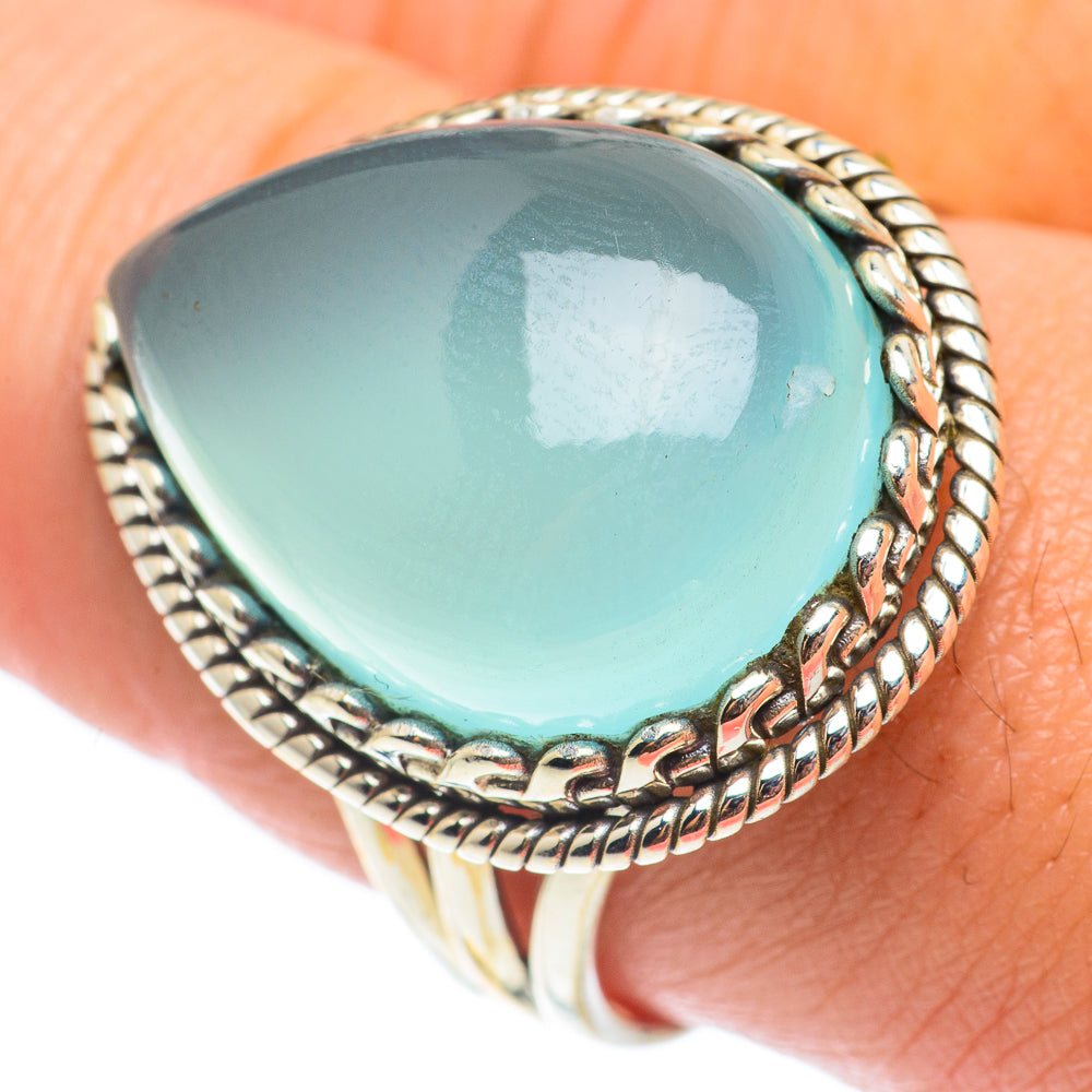 Aqua Chalcedony Rings handcrafted by Ana Silver Co - RING65059