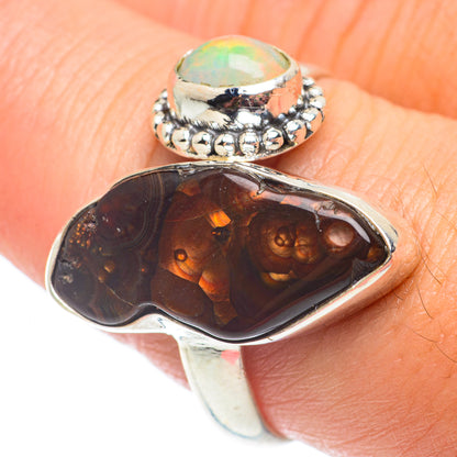Mexican Fire Agate Rings handcrafted by Ana Silver Co - RING65074
