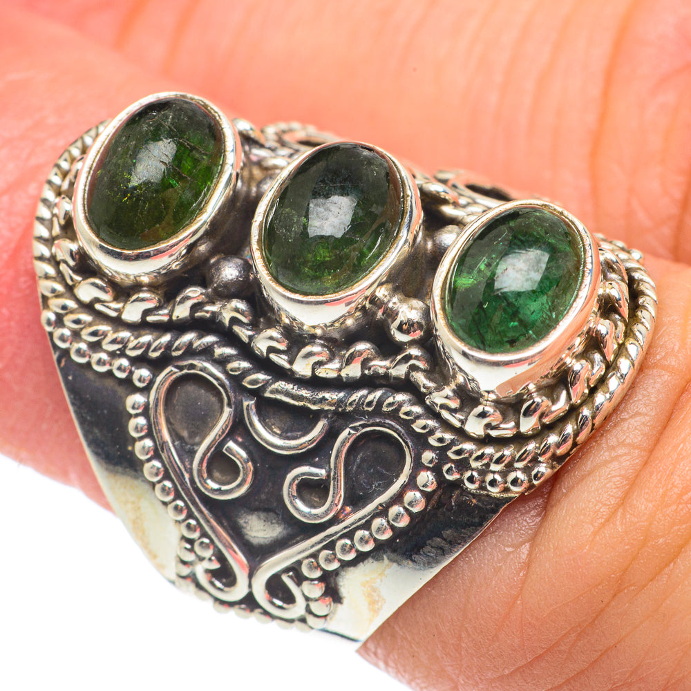 Green Tourmaline Rings handcrafted by Ana Silver Co - RING65079