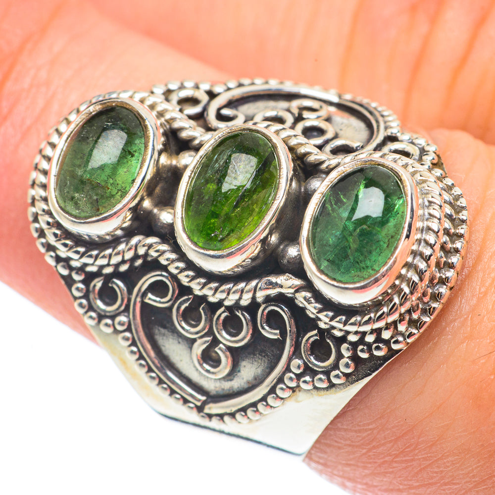 Green Tourmaline Rings handcrafted by Ana Silver Co - RING65096