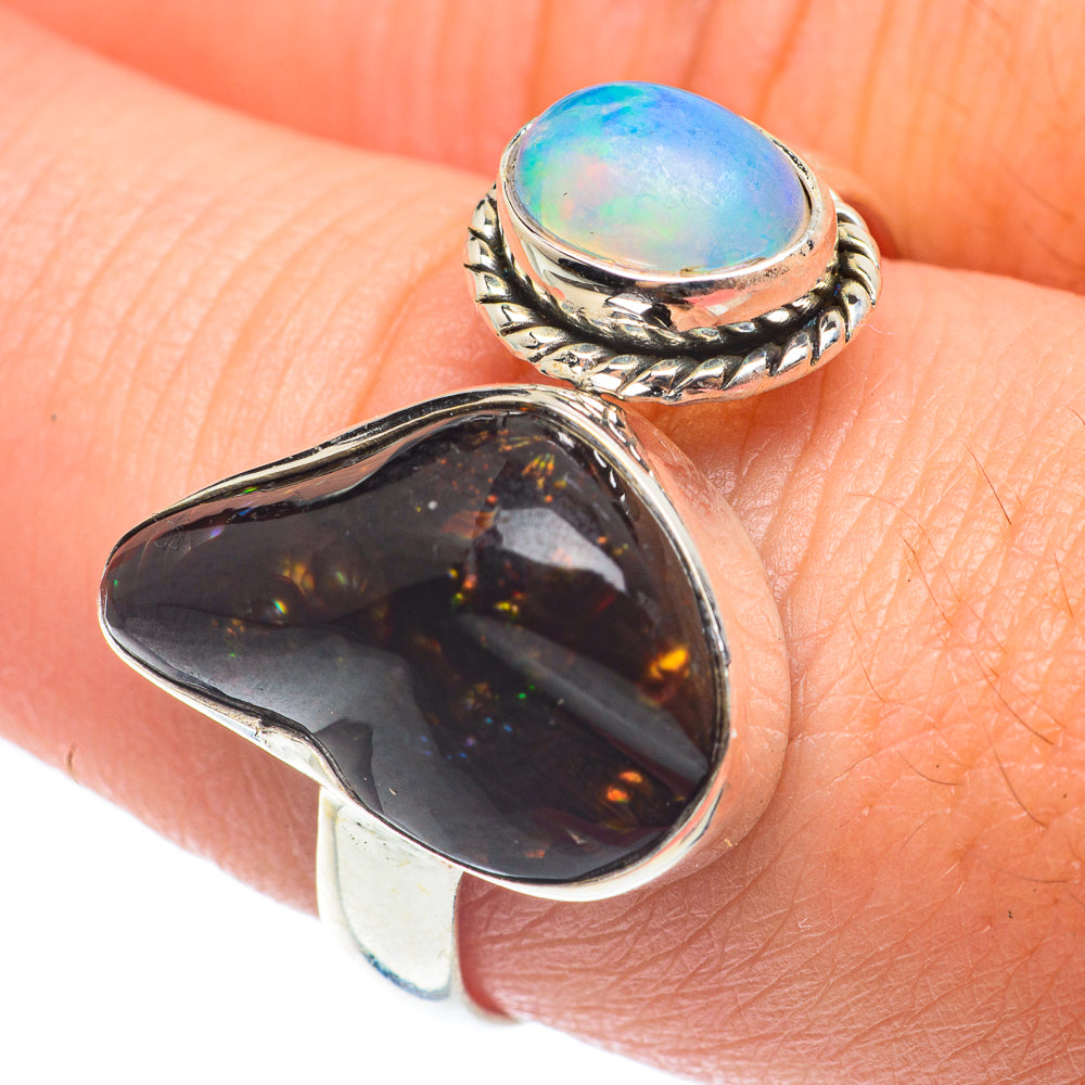 Mexican Fire Agate Rings handcrafted by Ana Silver Co - RING65107