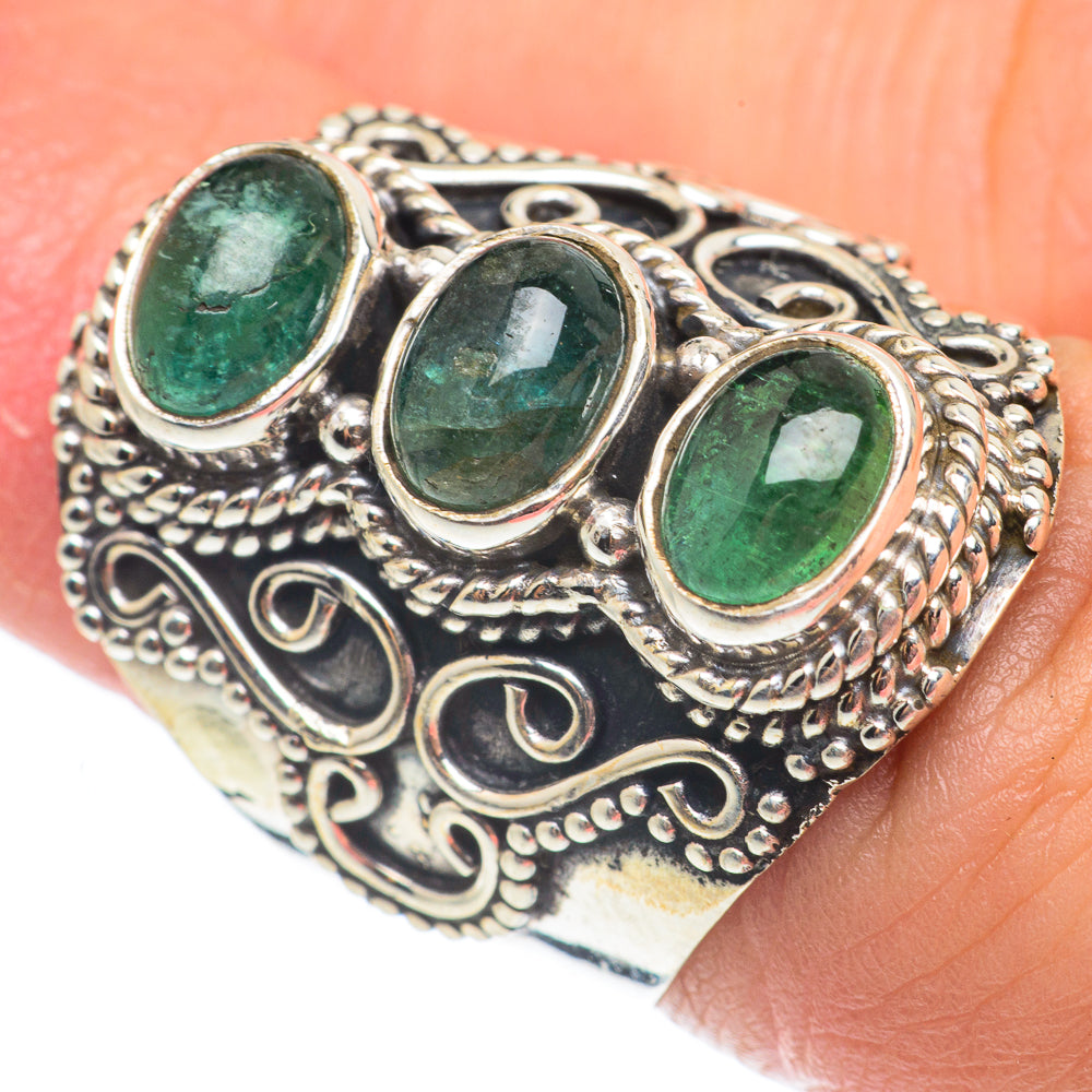 Green Tourmaline Rings handcrafted by Ana Silver Co - RING65109