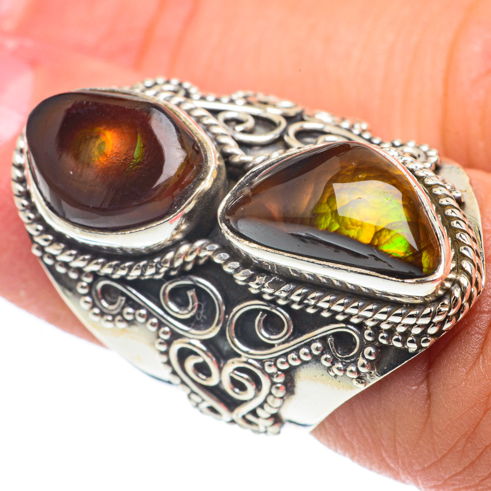 Mexican Fire Agate Rings handcrafted by Ana Silver Co - RING65128