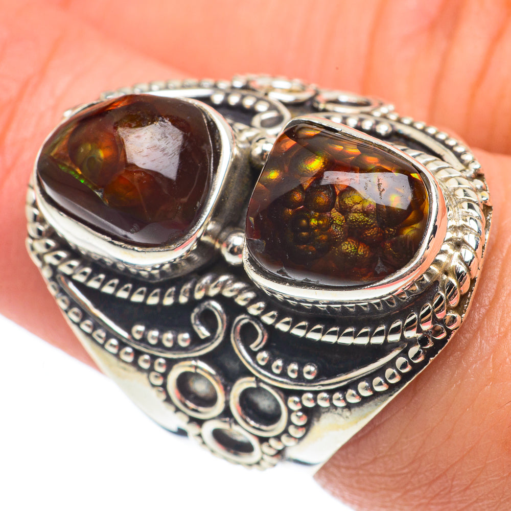 Mexican Fire Agate Rings handcrafted by Ana Silver Co - RING65129