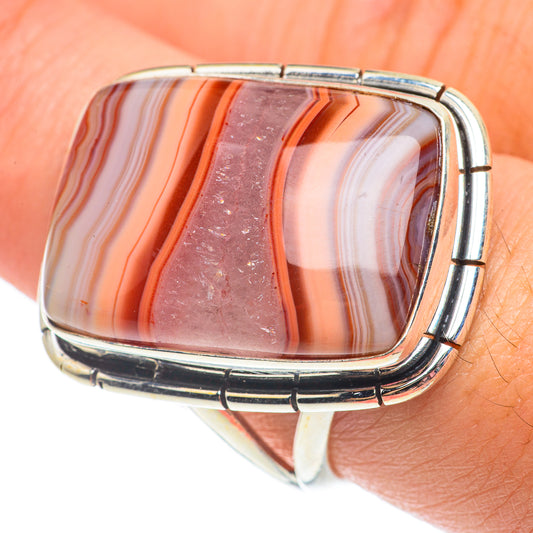Red Botswana Agate Rings handcrafted by Ana Silver Co - RING65131