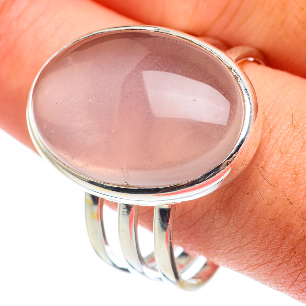 Rose Quartz Rings handcrafted by Ana Silver Co - RING65132