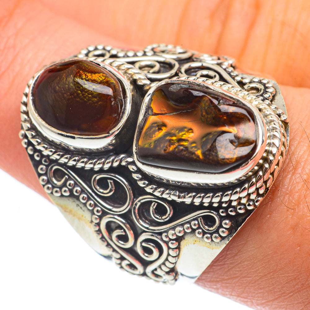Mexican Fire Agate Rings handcrafted by Ana Silver Co - RING65148
