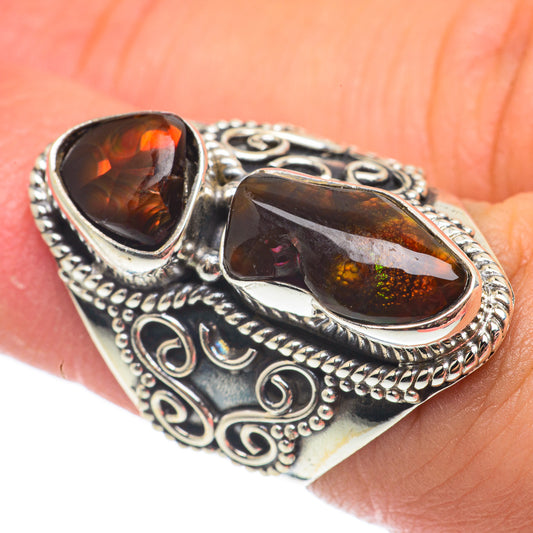 Mexican Fire Agate Rings handcrafted by Ana Silver Co - RING65149