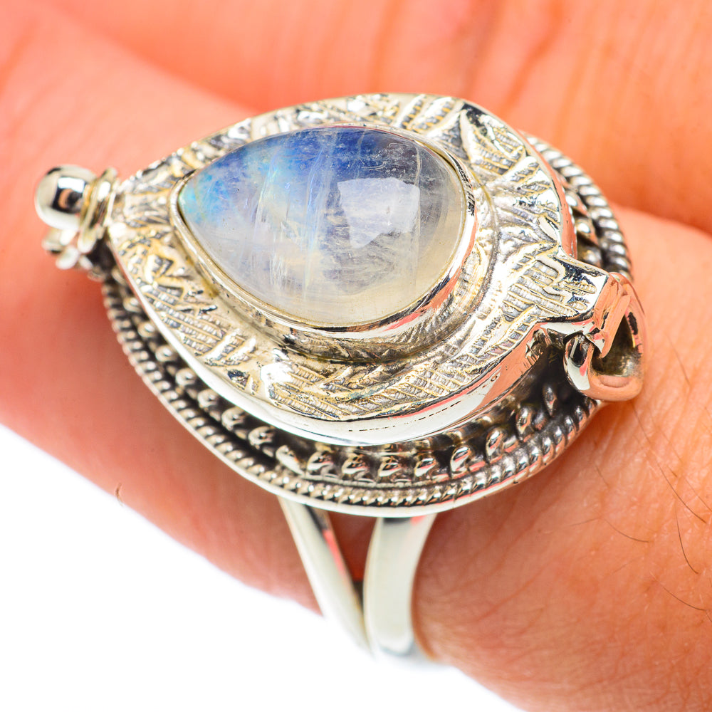Rainbow Moonstone Rings handcrafted by Ana Silver Co - RING65171
