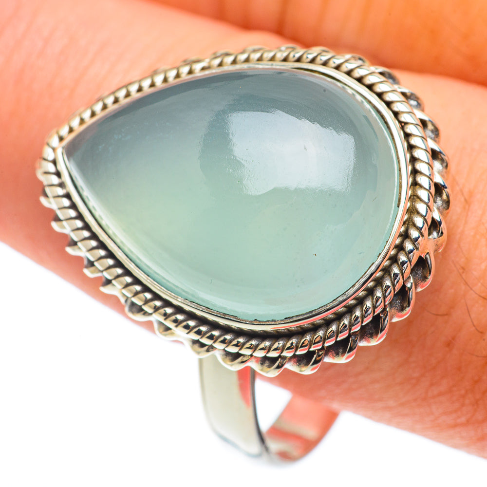 Aqua Chalcedony Rings handcrafted by Ana Silver Co - RING65180