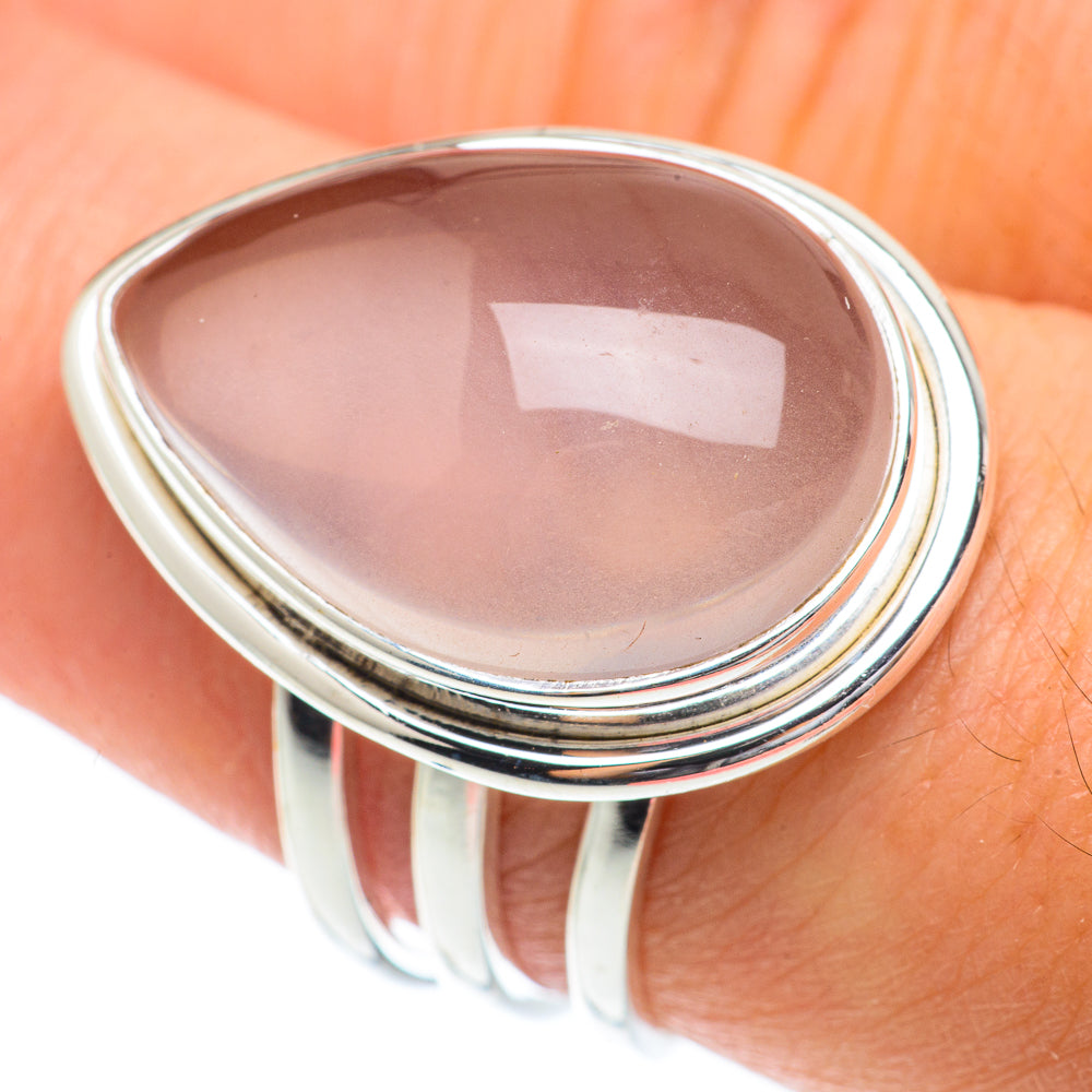 Rose Quartz Rings handcrafted by Ana Silver Co - RING65189