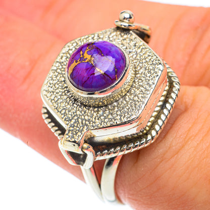 Purple Copper Composite Turquoise Rings handcrafted by Ana Silver Co - RING65194