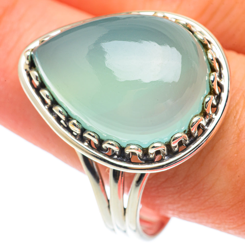 Aqua Chalcedony Rings handcrafted by Ana Silver Co - RING65209