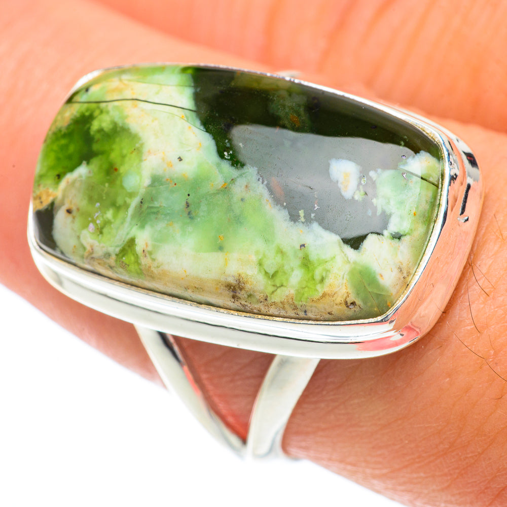Australian Green Opal Rings handcrafted by Ana Silver Co - RING65213