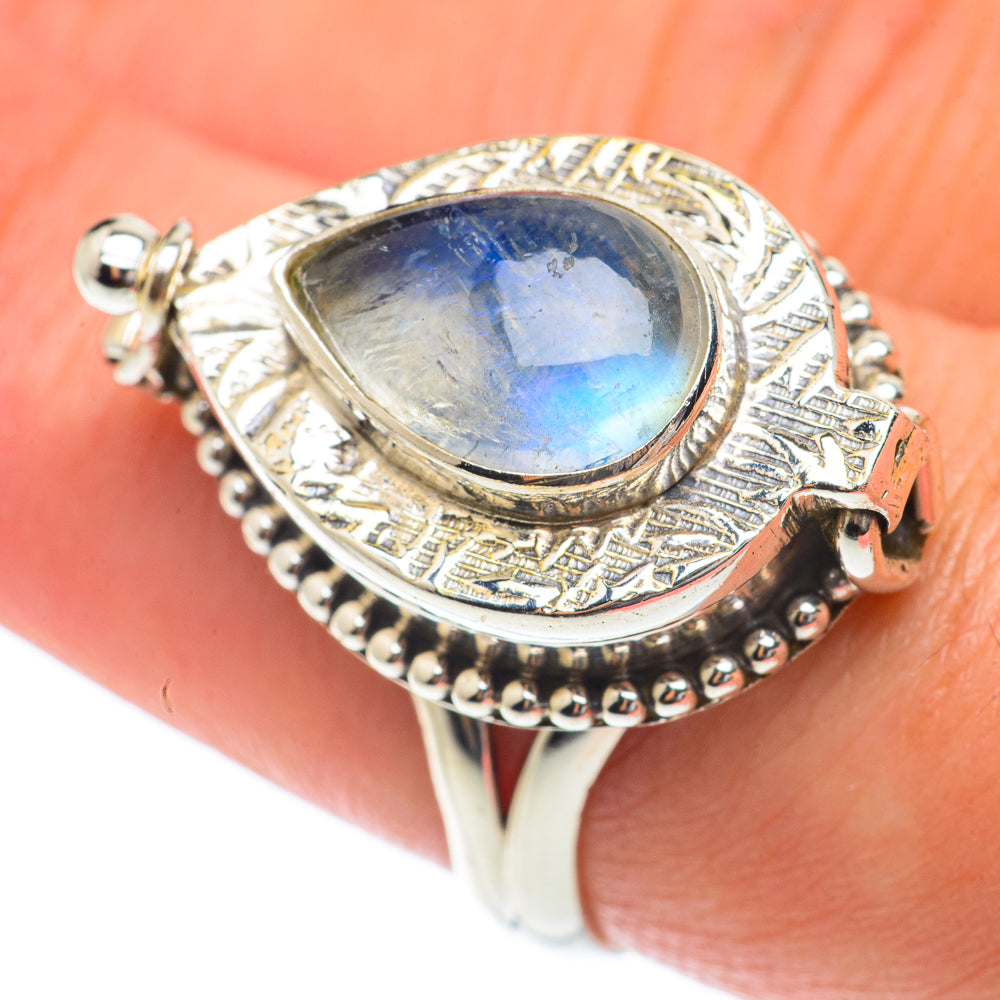 Rainbow Moonstone Rings handcrafted by Ana Silver Co - RING65227