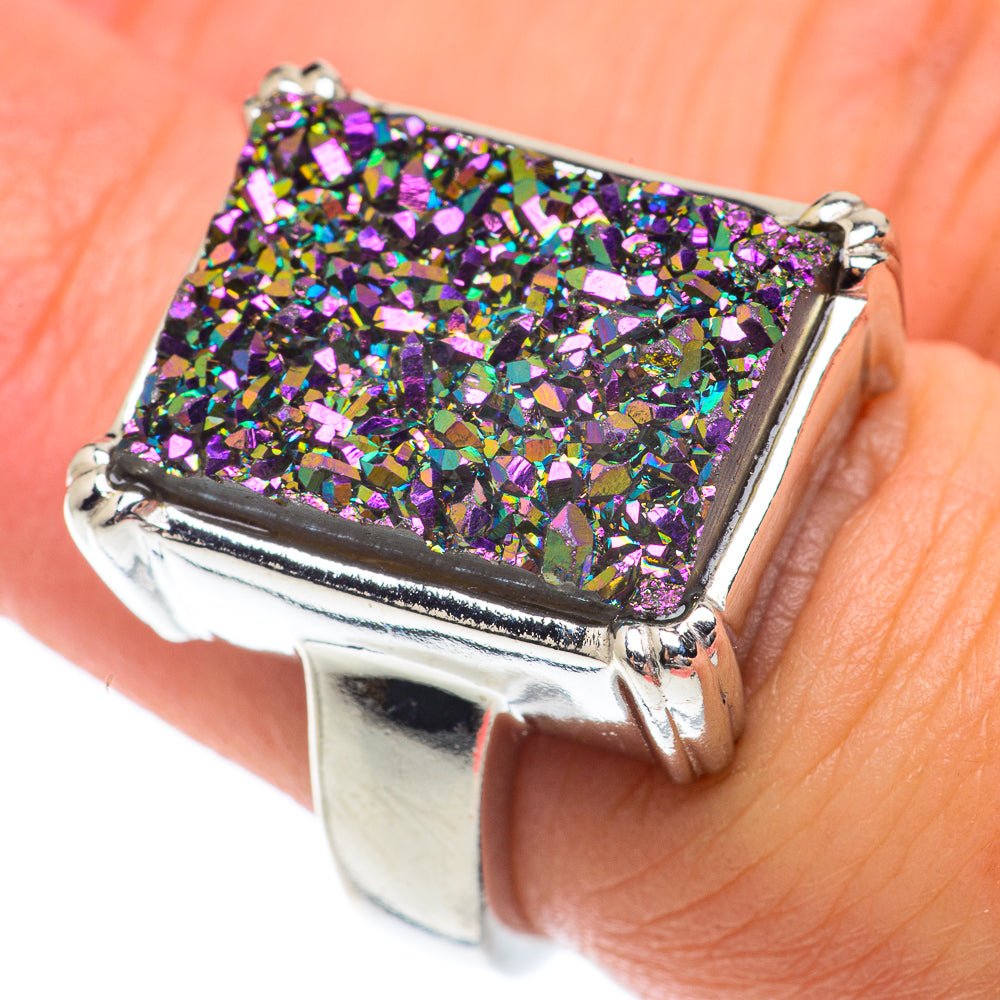 Titanium Druzy Rings handcrafted by Ana Silver Co - RING65256