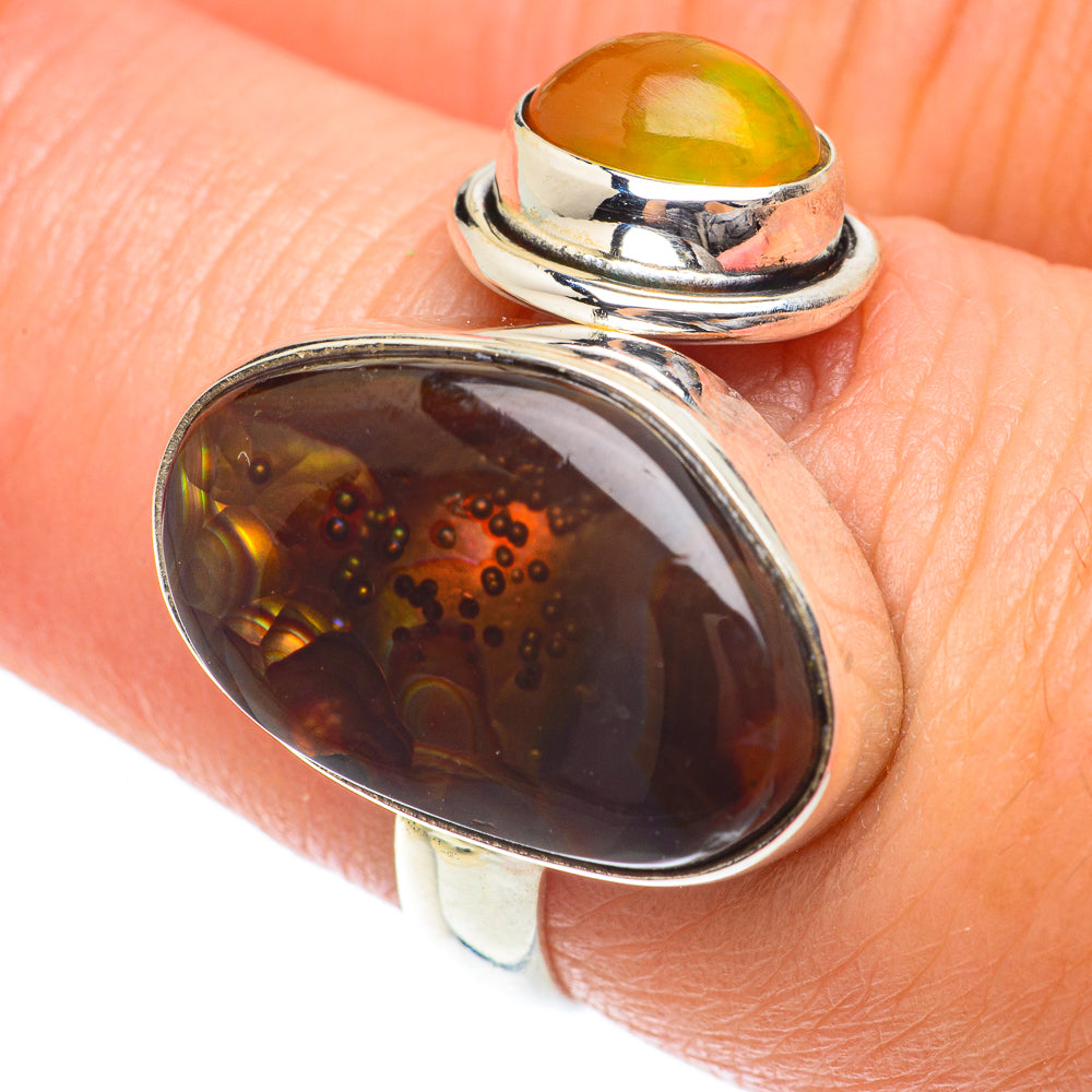 Mexican Fire Agate Rings handcrafted by Ana Silver Co - RING65258