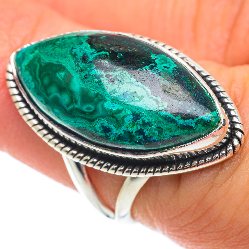 Malachite In Chrysocolla Rings handcrafted by Ana Silver Co - RING65264