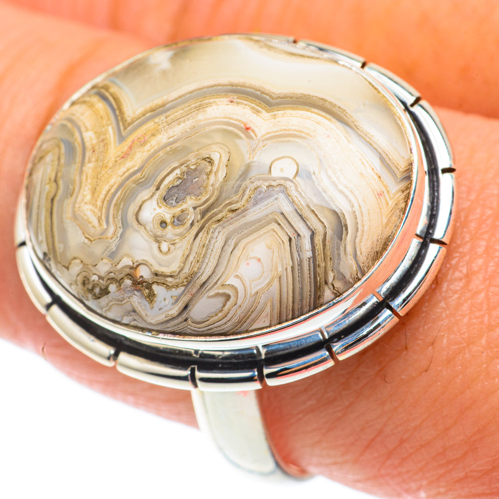 Laguna Lace Agate Rings handcrafted by Ana Silver Co - RING65278