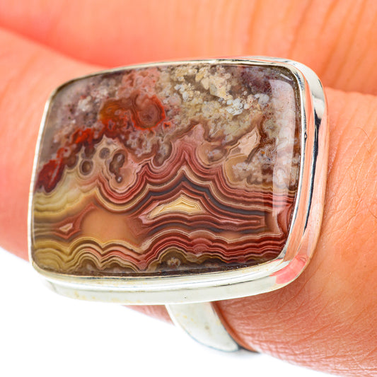 Crazy Lace Agate Rings handcrafted by Ana Silver Co - RING65291