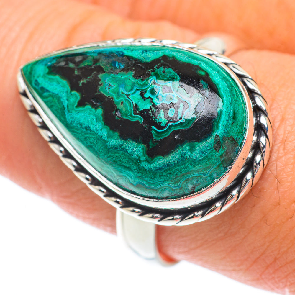 Malachite In Chrysocolla Rings handcrafted by Ana Silver Co - RING65330