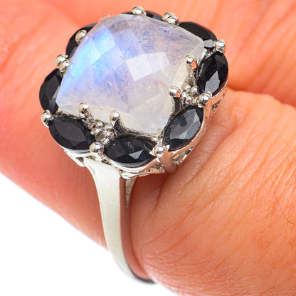 Rainbow Moonstone Rings handcrafted by Ana Silver Co - RING65342
