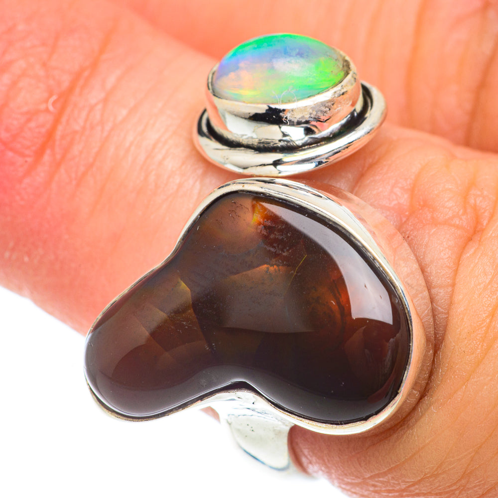 Mexican Fire Agate Rings handcrafted by Ana Silver Co - RING65343