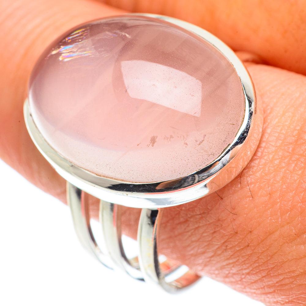 Rose Quartz Rings handcrafted by Ana Silver Co - RING65354