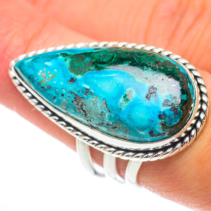 Malachite In Chrysocolla Rings handcrafted by Ana Silver Co - RING65369