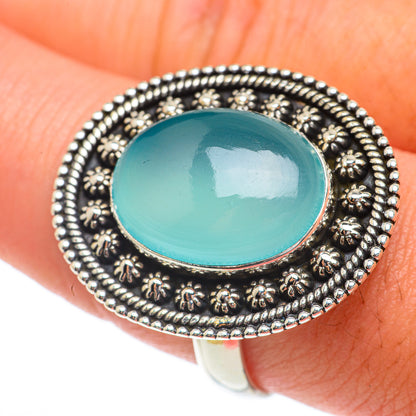 Aqua Chalcedony Rings handcrafted by Ana Silver Co - RING65374