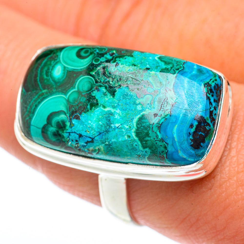 Malachite In Chrysocolla Rings handcrafted by Ana Silver Co - RING65377