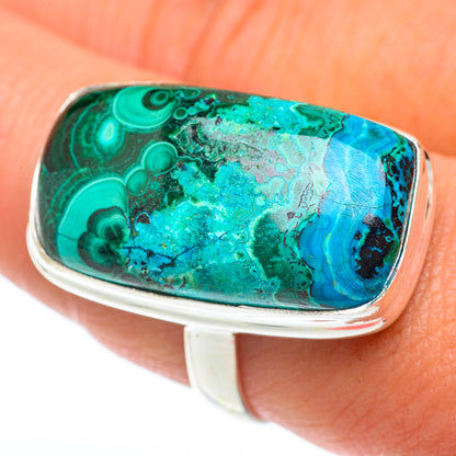 Malachite In Chrysocolla Rings handcrafted by Ana Silver Co - RING65377