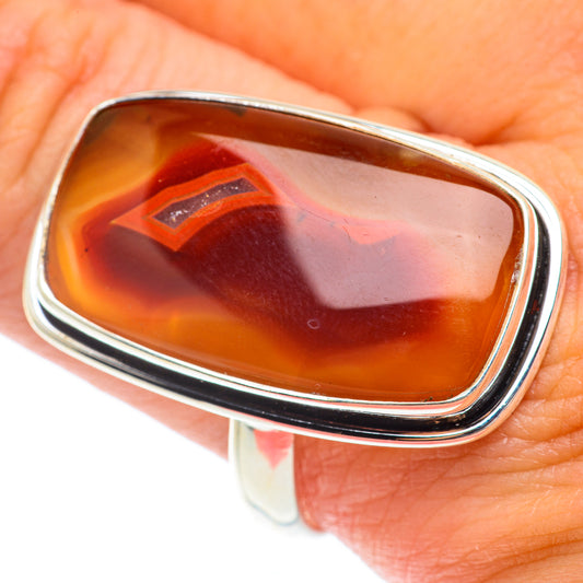 Red Botswana Agate Rings handcrafted by Ana Silver Co - RING65383