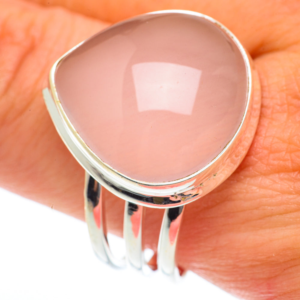 Rose Quartz Rings handcrafted by Ana Silver Co - RING65386