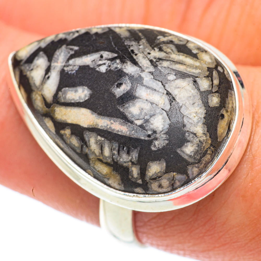 Crinoid Fossil Rings handcrafted by Ana Silver Co - RING65396