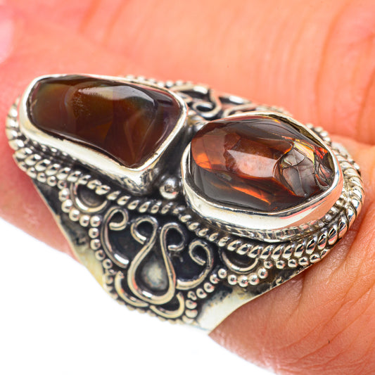 Mexican Fire Agate Rings handcrafted by Ana Silver Co - RING65401