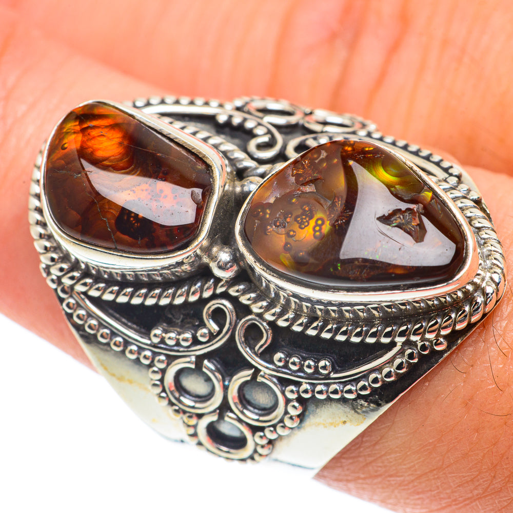 Mexican Fire Agate Rings handcrafted by Ana Silver Co - RING65403