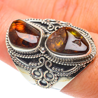 Mexican Fire Agate Rings handcrafted by Ana Silver Co - RING65403