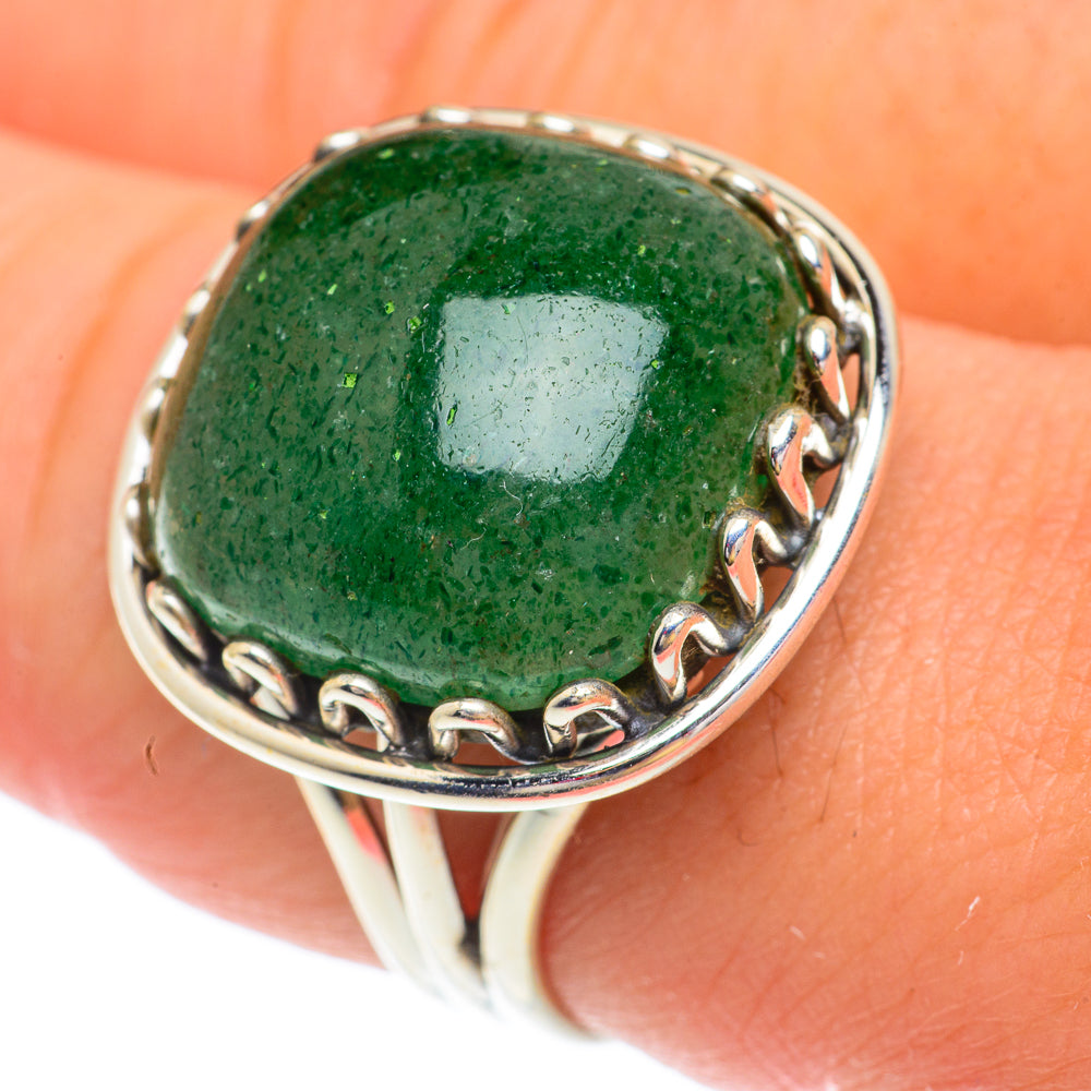 Green Aventurine Rings handcrafted by Ana Silver Co - RING65411