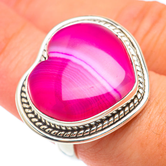Pink Botswana Agate Rings handcrafted by Ana Silver Co - RING65416