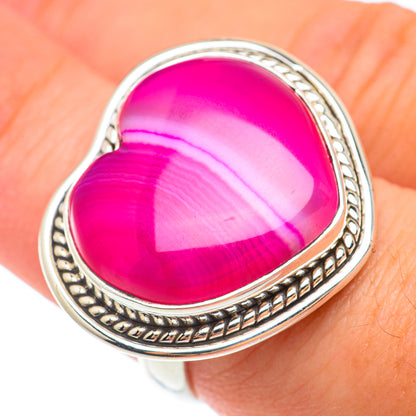 Pink Botswana Agate Rings handcrafted by Ana Silver Co - RING65416